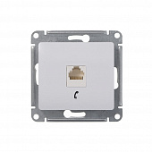 Купить Розетка телефонная Schneider Electric Глосса без рамки белая по низкой цене