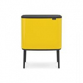 Купить Бак Brabantia Touch Bin Bo мусорный, желтая маргаритка, 3х11 л по низкой цене
