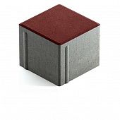 Купить Тротуарная плитка Steingot Сити 80 из серого цемента с частичным прокрасом квадрат красная 100х100х80 мм по низкой цене