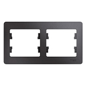 Купить Рамка Schneider Electric Glossa GSL001302 графит двухместная по низкой цене