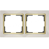 Купить Рамка Werkel Snabb WL03-Frame-02-ivory-GD Слоновая кость/золото двухместная по низкой цене