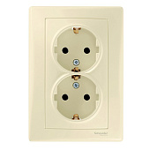 Купить Розетка Schneider Electric Sedna SDN3000647 двухместная с заземлением бежевая по низкой цене