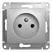 Купить Розетка Schneider Electric Глосса без заземления без рамки алюминий по низкой цене