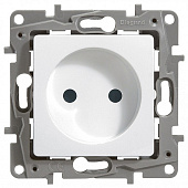 Купить Розетка Legrand Etika 672234 одноместная с защитными шторками белый по низкой цене