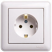 Купить Розетка Schneider Electric W59 RS16-154-18 одноместная с заземлением белая по низкой цене