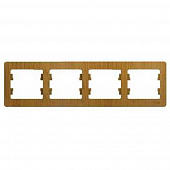 Купить Рамка Schneider Electric Глосса 4 поста горизонтальная дуб по низкой цене