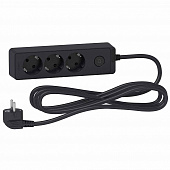 Купить Удлинитель Schneider Electric 3 гнезда с заземлением 1,5 м черный по низкой цене