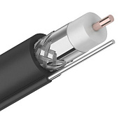 Купить Кабель Rexant коаксиальный магистральный RG-11U 75 Ом CCS/Al/Al 83% Outdoor с тросом черный бухта 305 м по низкой цене