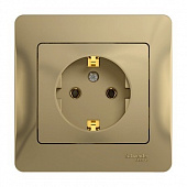 Купить Розетка Schneider Electric Glossa GSL000442 одноместная с заземлением титан по низкой цене