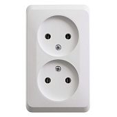 Купить Розетка Schneider Electric Этюд PA16-005B двухместная белая по низкой цене