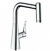 Купить Смеситель Hansgrohe Metris 220 14834000 для кухни с выдвижным изливом по низкой цене