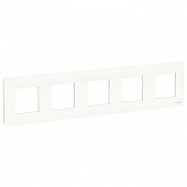 Купить Рамка Schneider Electric Unica Studio NU201018 белая пятиместная по низкой цене
