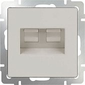 Купить Розетка Werkel Ethernet WL03-RJ45+RJ45 компьютерная двойной Слоновая кость по низкой цене