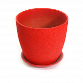 Купить Горшок для цветов с поддоном d21 см красный Винил по низкой цене