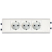 Купить Розетка Legrand Mosaic 077433 трехместная с заземлением и защитными шторками белый по низкой цене