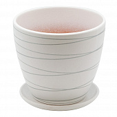 Купить Горшок для цветов с поддоном d13,5 см белый по низкой цене