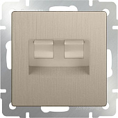 Купить Розетка Werkel WL10-RJ11+RJ45 телефонно-компьютерная шампань рифленый по низкой цене