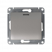 Купить Выключатель одноклавишный Schneider Electric Глосса с подсветкой без рамки платина по низкой цене