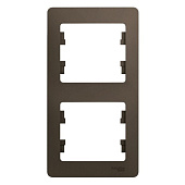 Купить Рамка Schneider Electric Glossa GSL000806 шоколад двухместная по низкой цене