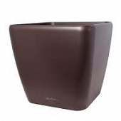 Купить Кашпо Lechuza Quadro LS Complete espresso metallic 21x21x20 см по низкой цене