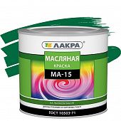 Купить Краска Лакра МА-15 масляная зеленая 1,9 кг по низкой цене