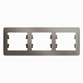 Купить Рамка Schneider Electric Глосса 3 поста горизонтальная платина по низкой цене