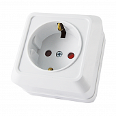 Купить Розетка Ладога SQ1801-0060 о/у, 1 гнездо, с/з и шторками, 16 А, 230 В, IP20, белая по низкой цене