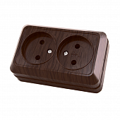 Купить Розетка Ладога SQ1801-0035 ЭКО о/у, 2 гнезда, б/з, 10 А, 230 В, IP20, бук по низкой цене