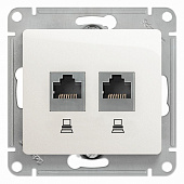 Купить Розетка Schneider Electric Glossa GSL000185KK 2хRJ45 компьютерная двухместный белый по низкой цене