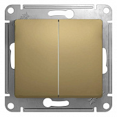 Купить Выключатель Schneider Electric Glossa GSL000451 двухклавишный титан по низкой цене