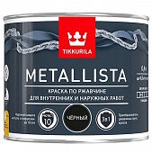 Купить Краска Tikkurila Metallista по ржавчине глянцевая черная 0,4 л по низкой цене