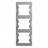 Купить Рамка Schneider Electric Glossa GSL000307 алюминий трехместная по низкой цене