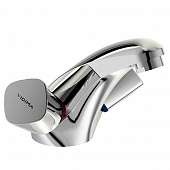 Купить Смеситель Vidima Квадро для умывальника, металлические маховики литой излив хром по низкой цене