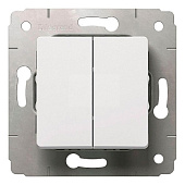 Купить Выключатель Legrand Cariva 773658 двухклавишный белый по низкой цене