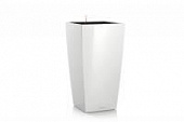 Купить Кашпо Lechuza Cubico Alto silver metallic 40x40x105 см по низкой цене