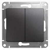 Купить Выключатель Schneider Electric Glossa GSL001351 двухклавишный графит по низкой цене