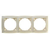 Купить Рамка Schneider Electric Дуэт WDE000203 бежевая трехместная по низкой цене
