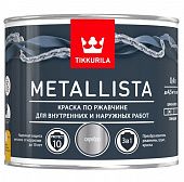 Купить Краска Tikkurila Metallista по ржавчине глянцевая серебряная 0,4 л по низкой цене