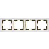Купить Рамка Werkel Snabb WL03-Frame-04-white-GD белая/золото четырехместная по низкой цене