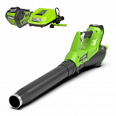Купить Воздуходувка Greenworks G40ABK6 аккумуляторный с аккумулятором 6 А.ч и зарядным устройством по низкой цене