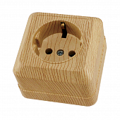 Купить Розетка Ладога SQ1801-0050 ЭКО о/у, 1 гнездо, с/з, 16 А, 230 В, IP20, сосна по низкой цене