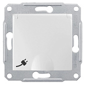 Купить Розетка Schneider Electric Sedna SDN3100321 одноместная с заземлением и защитными шторками с крышкой белый по низкой цене