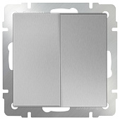 Купить Выключатель Werkel WL06-SW-2G двухклавишный серебряный по низкой цене