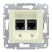 Купить Розетка Schneider Electric Sedna SDN4400147 2хRJ45 компьютерная двухместный бежевый по низкой цене