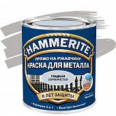 Купить Краска Hammerite по ржавчине, гладкая, глянцевая, серебристая 2,5 л по низкой цене