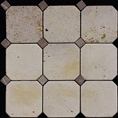 Купить Мозаика Natural Octagon M090+M074-BT из травертина и мрамора по низкой цене