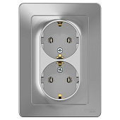 Купить Розетка Schneider Electric Blanca BLNRS001023 двухместная с заземлением алюминий по низкой цене