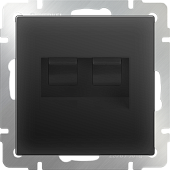 Купить Розетка Werkel Ethernet WL08-RJ45+RJ45 компьютерная двойной черный матовый по низкой цене