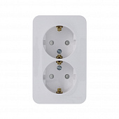 Купить Розетка двойная Schneider Electric Бланка с заземлением белая по низкой цене