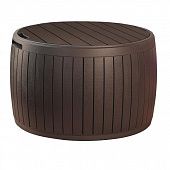 Купить Стол-сундук Keter Circa Storage Wood Table из пластика коричневый 132 л по низкой цене